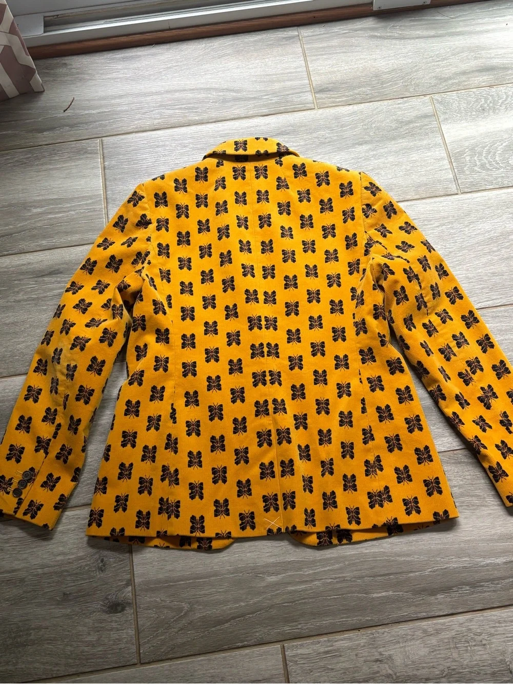 J Crew Corduroy Gold Butterfly Print Blazer - Picture 4 of 8